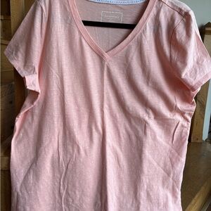 Charter Club Intimates Pinky Peach V-Neck Short Sleeve Tee